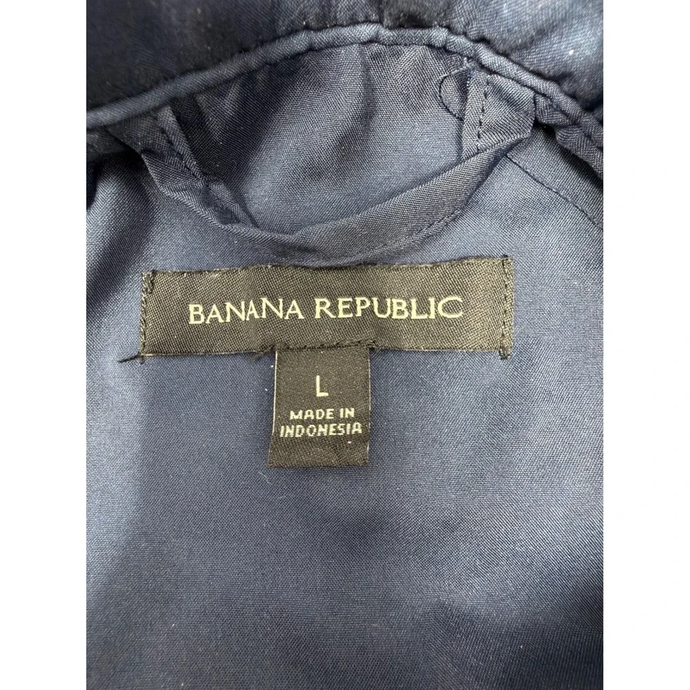 Banana‎ Republic Men's Heritage Flannel Plaid Bonded Shirt Jacket Shacket L Blue